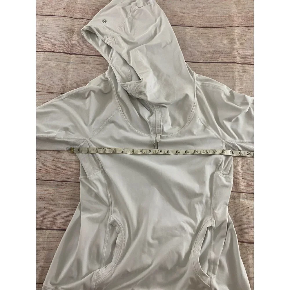 Lululemon Athletica Women's White Light Hooded Pullover - 12 - Picture 4 of 12